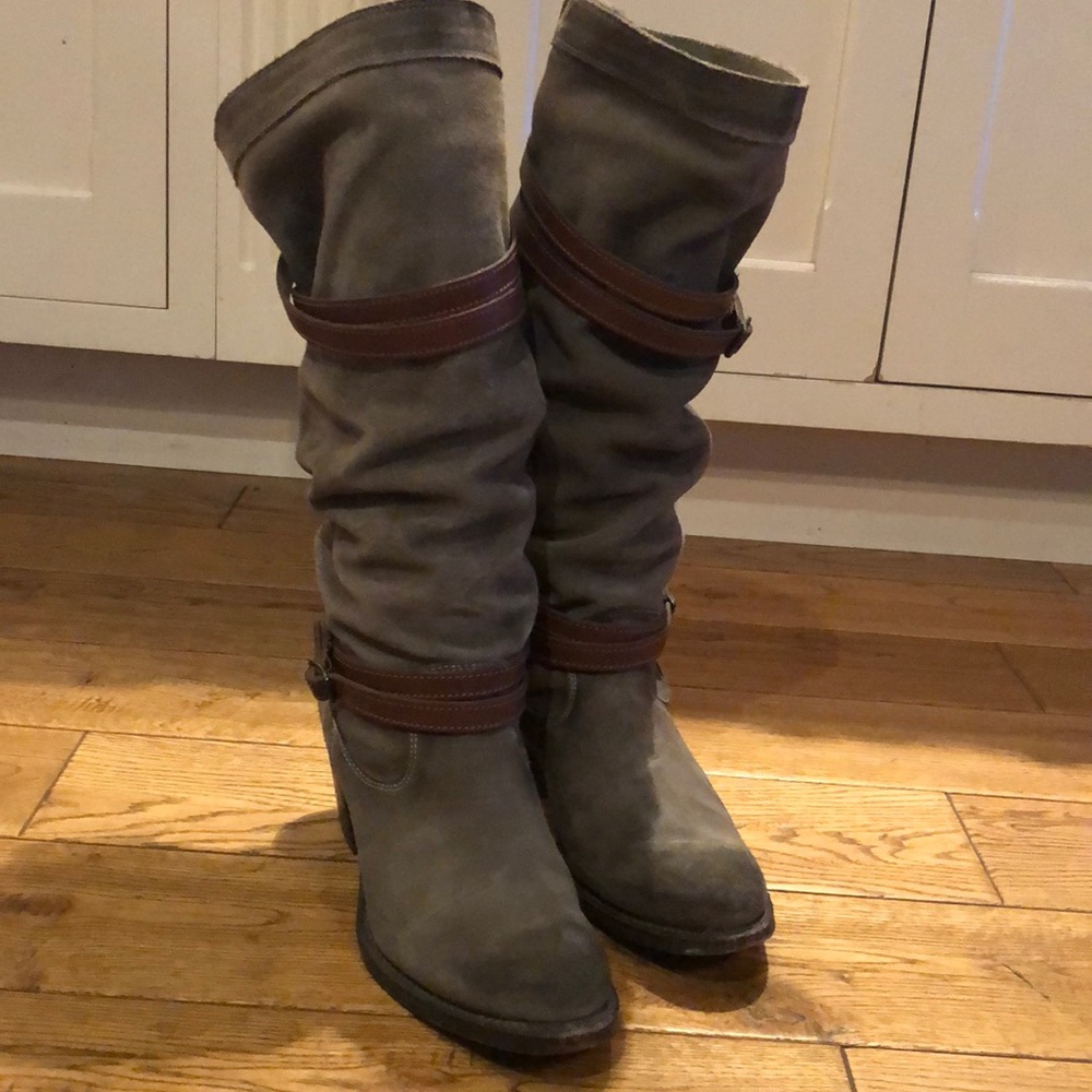 Frye Suede slouch boots size 8